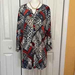 CJ Banks Animal Print Blouse